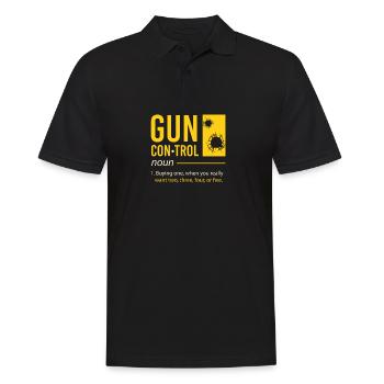 Mens Gun Control Definition Funny Gun Saying - Polo Homme - noir - Devant - Kai (181cm)