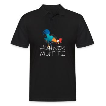 Hühner Mutti Huhn - Männer Poloshirt - Schwarz - Vorne - Kai (181cm)