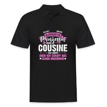 Kinder Ich werde Große Cousine & Prinzessin 2022 - Männer Poloshirt - Schwarz - Vorne - Kai (181cm)