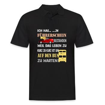 Führerschein bestanden - Männer Poloshirt - Schwarz - Vorne - Kai (181cm)