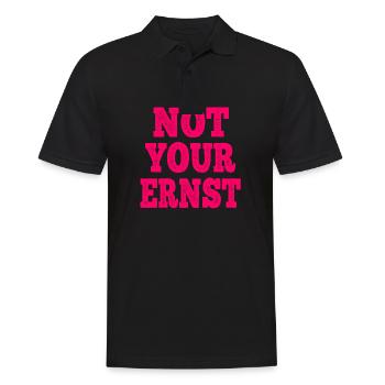 Not Your Ernst Nicht dein Ernst Spruch - Männer Poloshirt - Schwarz - Vorne - Kai (181cm)