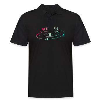 Universe Planet Rocket Stars - Men's Polo Shirt - black - Front - Kai (181cm)