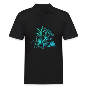 Lilie Blüte Pflanze - Männer Poloshirt - Schwarz - Vorne - Kai (181cm)