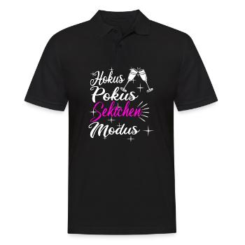 Sekt Spruch - Männer Poloshirt - Schwarz - Vorne - Kai (181cm)