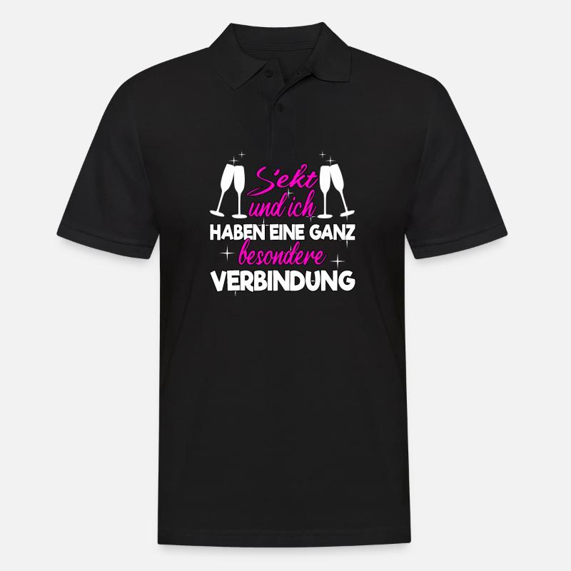 Sekt lustige Sprüche Spruch - Männer Poloshirt - Schwarz