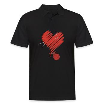 Womens Knitting Crochet Lover Yarn Funny Knitter - Men's Polo Shirt - black - Front - Kai (181cm)