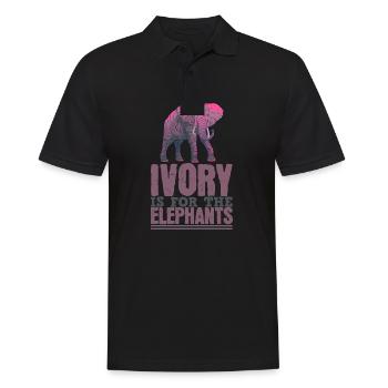 Eléphant Vie Ivoire - Polo Homme - noir - Devant - Kai (181cm)