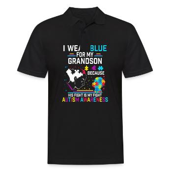 I Wear Blue For My Grandson Autism Awareness - Männer Poloshirt - Schwarz - Vorne - Kai (181cm)