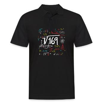 13. Geburtstag Wurzel aus 169 = 13 Jahre Geschenk - Männer Poloshirt - Schwarz - Vorne - Kai (181cm)