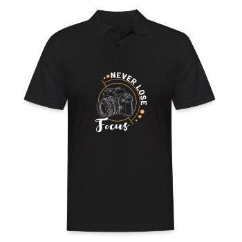 Never Lose Focus Fotograf Fotoapparat Geschenk - Männer Poloshirt - Schwarz - Vorne - Kai (181cm)