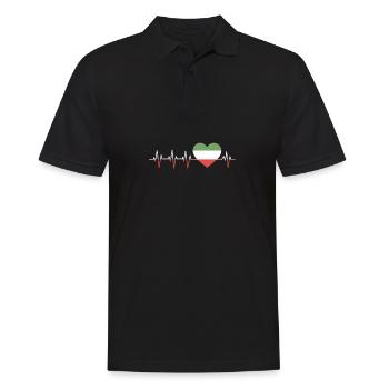 Italien Herzschlag Italia Herz Italien Heartbeat - Männer Poloshirt - Schwarz - Vorne - Kai (181cm)