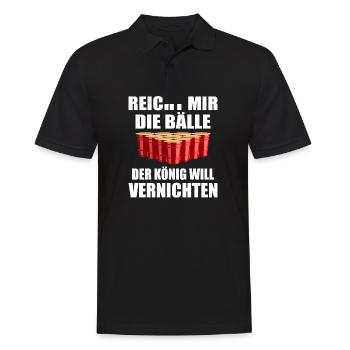 Beerpong Bierpong Beer Bier pong Trinkspiel - Männer Poloshirt - Schwarz - Vorne - Kai (181cm)