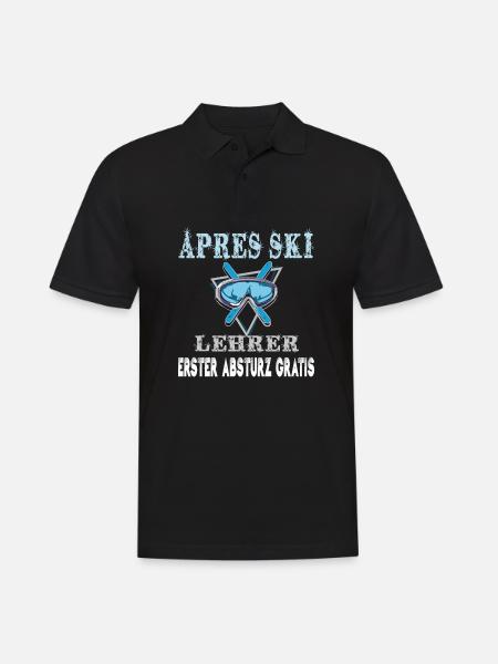 APRES SKI LEHRER -Lustiger Spruch - Männer Poloshirt - Schwarz