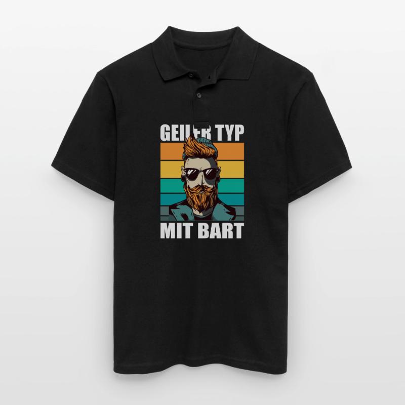 Bart Bartträger bartpflege Schnurrbart Hipster Männer Poloshirt