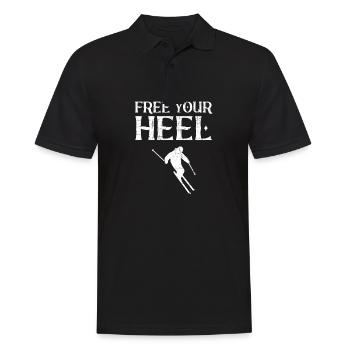 Free Your Heel Telemark Ski Telemarking Telemarker - Men's Polo Shirt - black - Front - Kai (181cm)