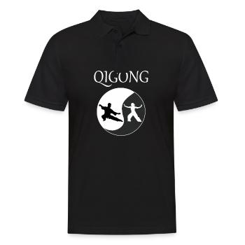 Qigong Ying Yang Yin yan Yoga - Polo Homme - noir - Devant - Kai (181cm)