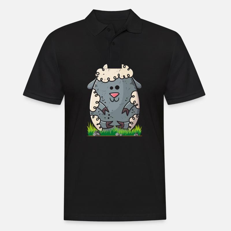 Fröhliche Ostern Ei Schaf - Männer Poloshirt - Schwarz