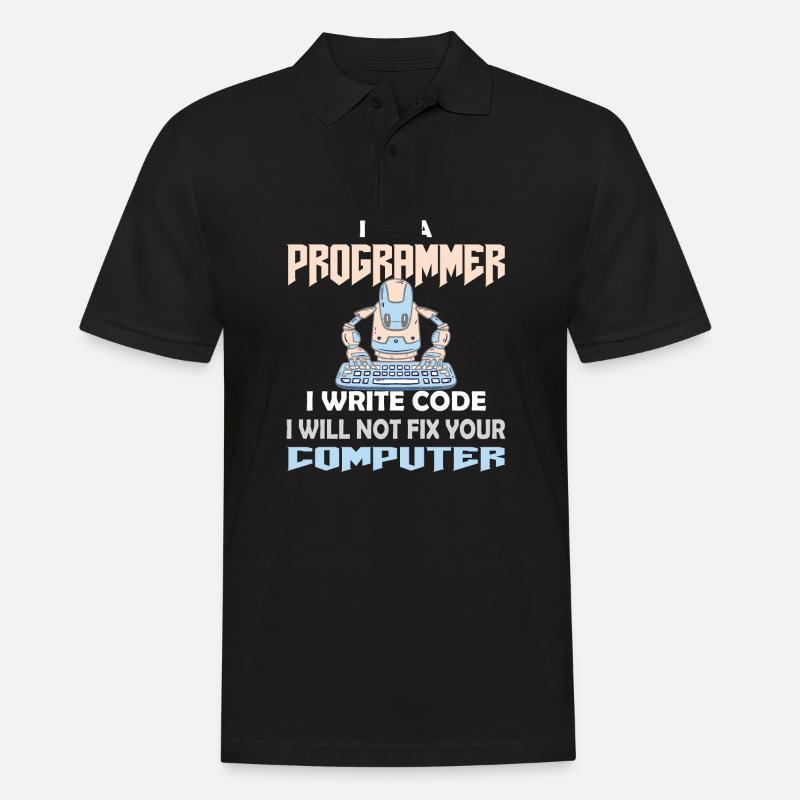 PROGRAMMER CODER HACKER - Men's Polo Shirt - black