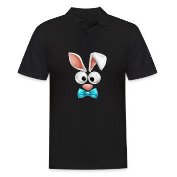 Pâques Joyeuses Pâques Œufs de Pâques Lapin Oreilles - Polo Homme - noir - Devant - Kai (181cm)