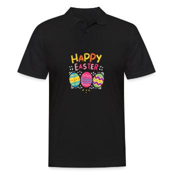 Easter Happy Easter Eggs Happy Easter - Men's Polo Shirt - black - Front - Kai (181cm)