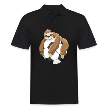 Sloth sloth football sloth on football - Men's Polo Shirt - black - Front - Kai (181cm)