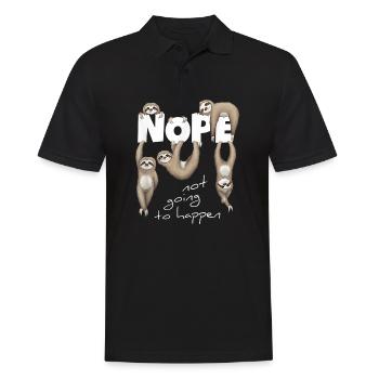 Paresseux Paresseux Nope - Polo Homme - noir - Devant - Kai (181cm)