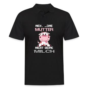 Vegan Veganerin Kuh Spruch - Männer Poloshirt - Schwarz - Vorne - Kai (181cm)