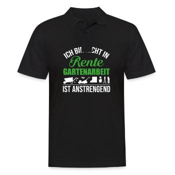 Rente Garten - Pension Ruhestand - Männer Poloshirt - Schwarz - Vorne - Kai (181cm)