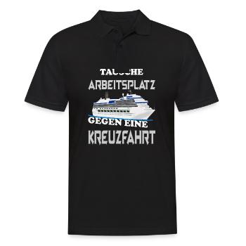 Kreuzfahrtschiff Kreuzfahrt Schiffsreise - Männer Poloshirt - Schwarz - Vorne - Kai (181cm)