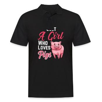 Just A Girl Who Loves Pigs - Männer Poloshirt - Schwarz - Vorne - Kai (181cm)