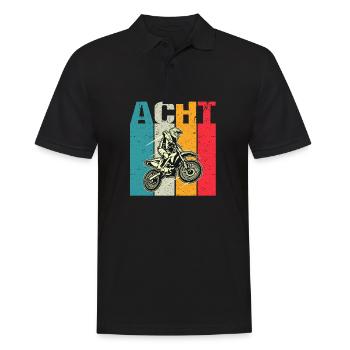 Kinder 8. Geburtstag Motocross Motorcross 8 Jahre - Männer Poloshirt - Schwarz - Vorne - Kai (181cm)