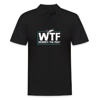 WTF Where's The Fish Fisherman - Men's Polo Shirt - black - Front - Kai (181cm)
