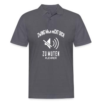 HOMEOFFICE Bürohumor Outfit - Männer Poloshirt - Anthrazit - Vorne - Nico (186cm)