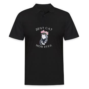 Muttertag Katzen Mutter Mom Mama Cat Mom - Männer Poloshirt - Schwarz - Vorne - Kai (181cm)