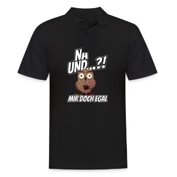 Na und - Mir doch egal - Eule - Männer Poloshirt - Schwarz - Vorne - Kai (181cm)