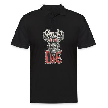 Motorrad Motorrad Spruch Ride or Die Biker - Männer Poloshirt - Schwarz - Vorne - Kai (181cm)