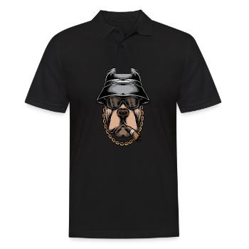 Bulldogge Bulldoggen Shirt Englische Bulldogge - Männer Poloshirt - Schwarz - Vorne - Kai (181cm)