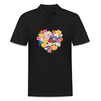 Fleurs amants coeur plantes Floral - Polo Homme - noir - Devant - Kai (181cm)