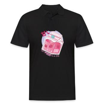 Kanji Otaku I Japanese Strawberry Milk I Kawaii - Polo Homme - noir - Devant - Kai (181cm)
