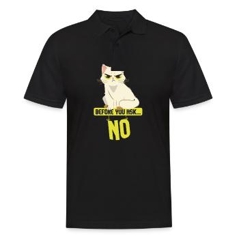 Cat Sarcasm I Before You Ask No - Polo Homme - noir - Devant - Kai (181cm)