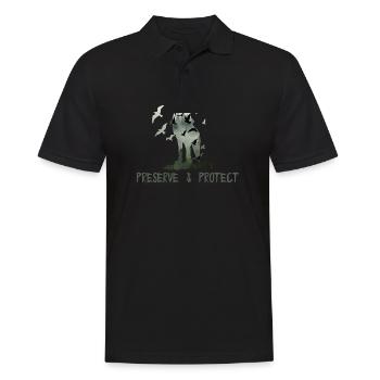 Preserve & Protect Environmental Protection Climate Protection Wolf - Men's Polo Shirt - black - Front - Kai (181cm)
