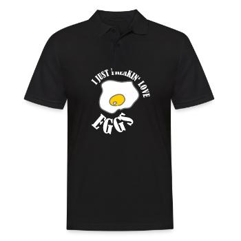 Ei Gelb lustiges Geschenk Eigelb Eier Spiegelei - Männer Poloshirt - Schwarz - Vorne - Kai (181cm)