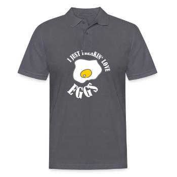 Ei Gelb lustiges Geschenk Eigelb Eier Spiegelei - Männer Poloshirt - Anthrazit - Vorne - Nico (186cm)