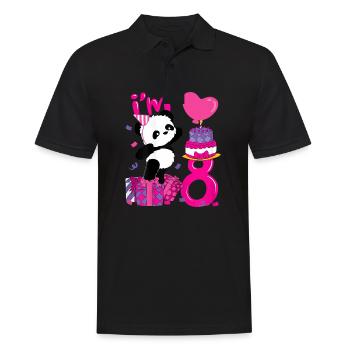 Panda 8. Geburtstag Seit 2013 Pink - Männer Poloshirt - Schwarz - Vorne - Kai (181cm)