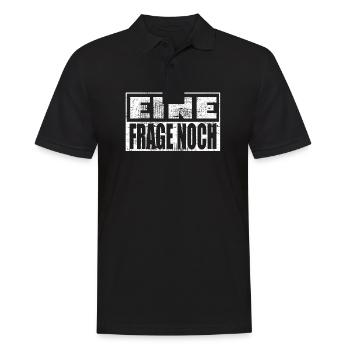 Eine Frage Noch Lustiges Motiv für Neugierige - Männer Poloshirt - Schwarz - Vorne - Kai (181cm)