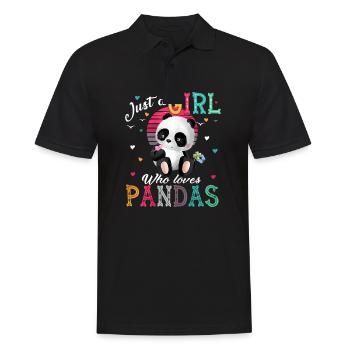 Panda Cool Just a girl Nur ein Mädchen liebt Panda - Männer Poloshirt - Schwarz - Vorne - Kai (181cm)
