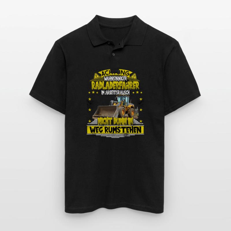 Wheel loader driver construction worker construction site Men's Polo Shirt