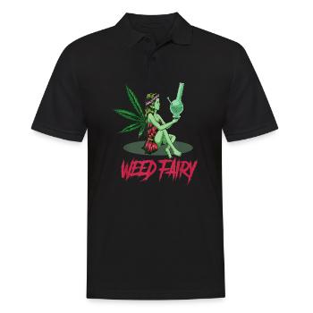Cannabis Hanf THC 420 - Männer Poloshirt - Schwarz - Vorne - Kai (181cm)