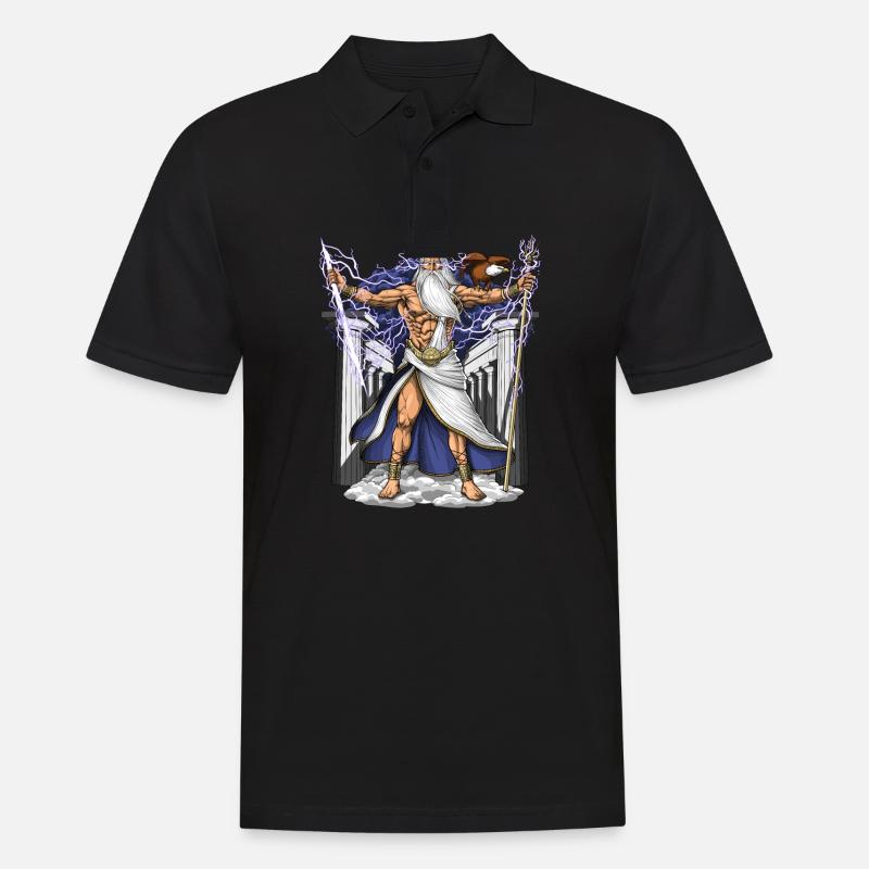 Griechischer Gott Zeus - Männer Poloshirt - Schwarz