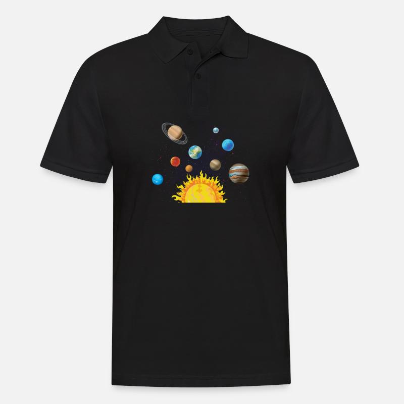Solar System Space - Männer Poloshirt - Schwarz